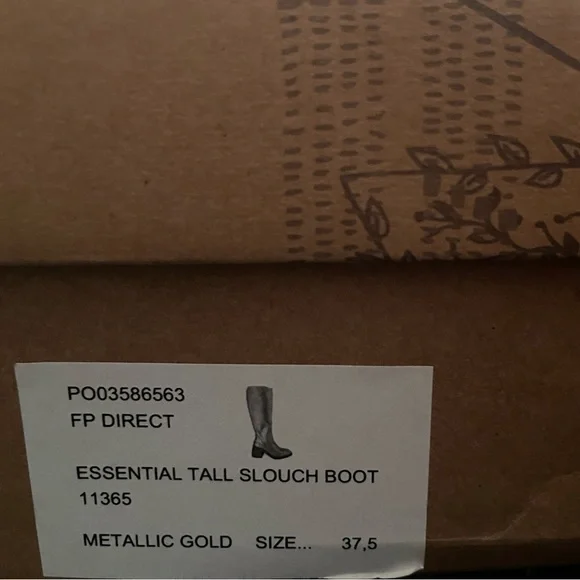 Gold leather FREE PEOPLE boots knee high - Picture 4 of 9